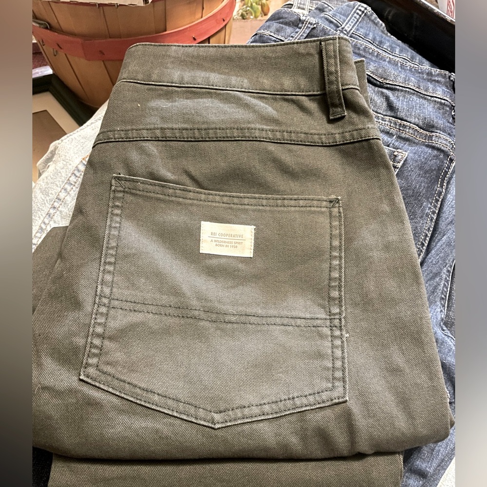 REI Coop pants - grey/charcoal - brand new condition.  Canvas/twill material.